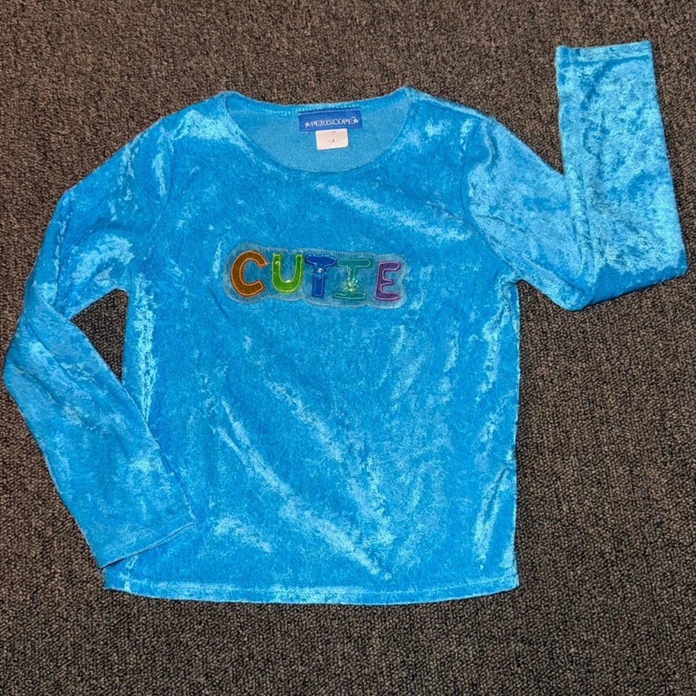 Periscope aqua ‘Cutie’ vintage girls top